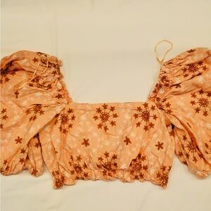 Zara Puff Sleeve Cropped Top